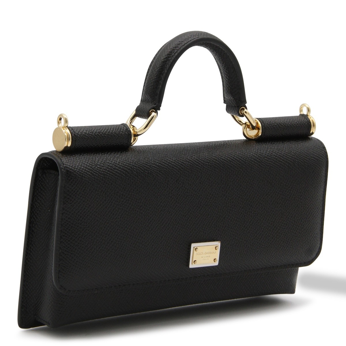 BLACK LEATHER WALLET ON CHAIN