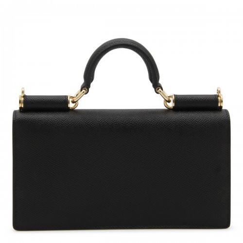 BLACK LEATHER WALLET ON CHAIN
