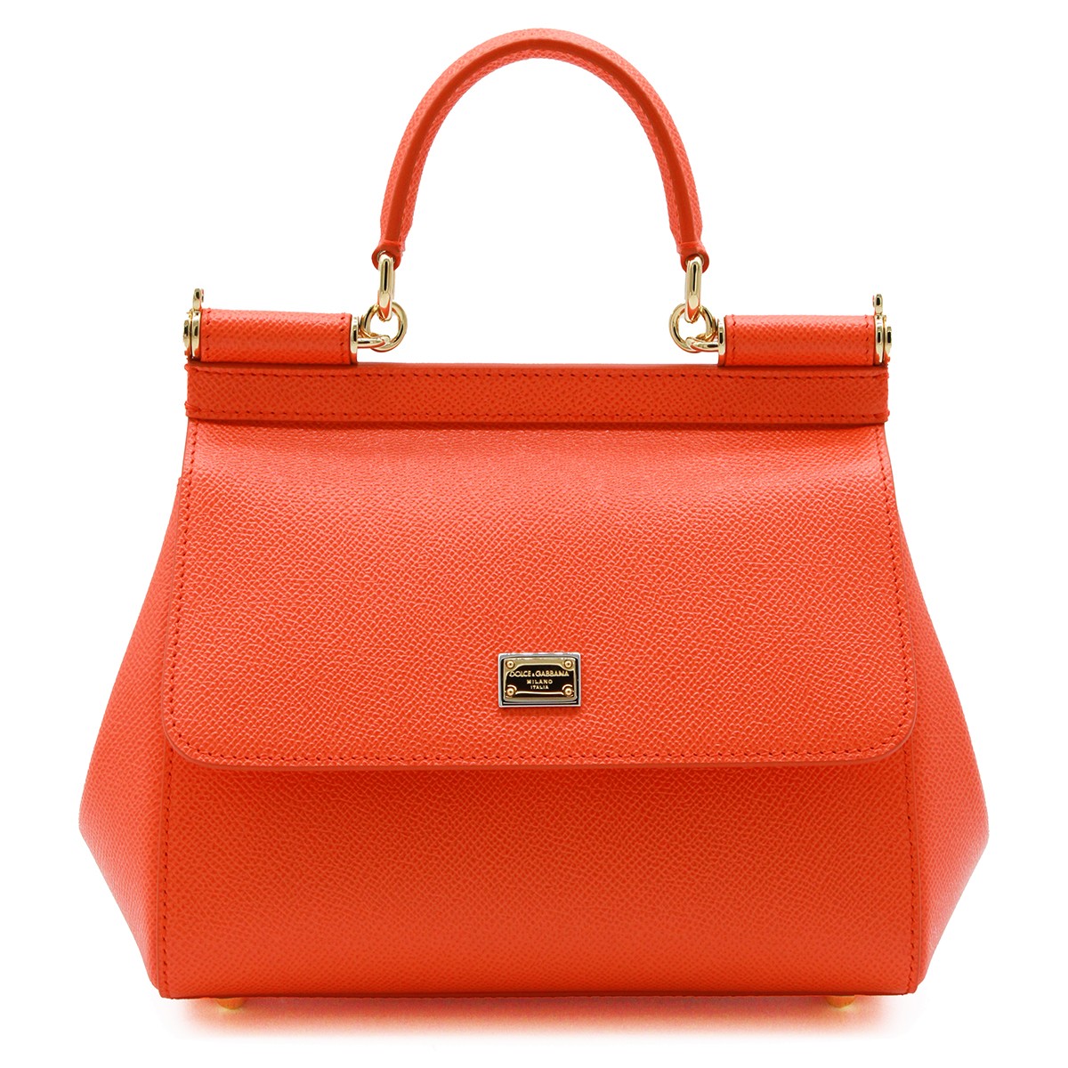 ORANGE LEATHER SICILY SMALL TOP...