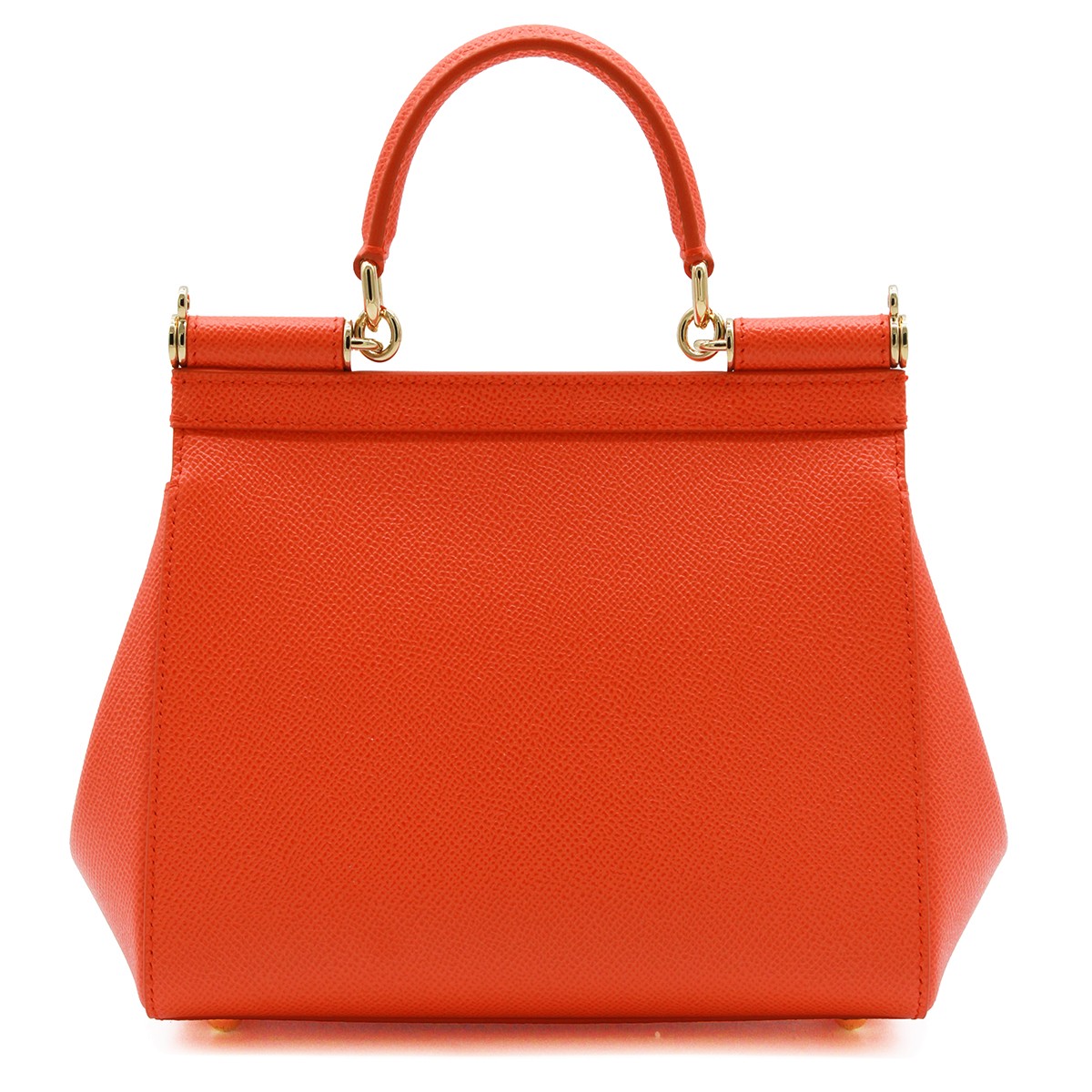 ORANGE LEATHER SICILY SMALL TOP...