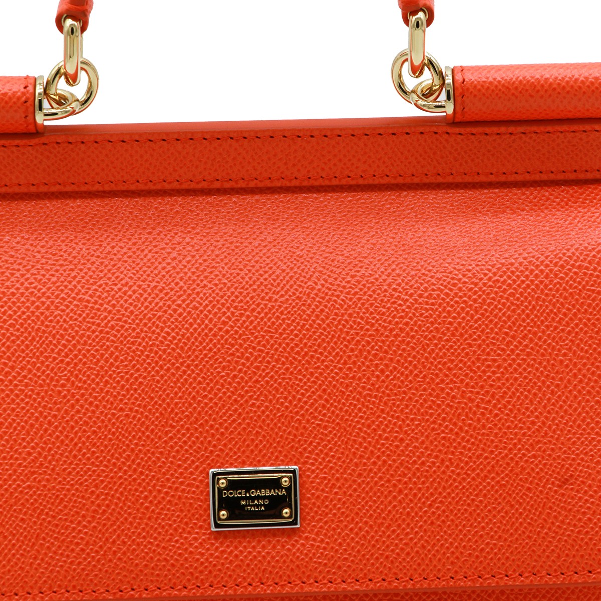 ORANGE LEATHER SICILY SMALL TOP...