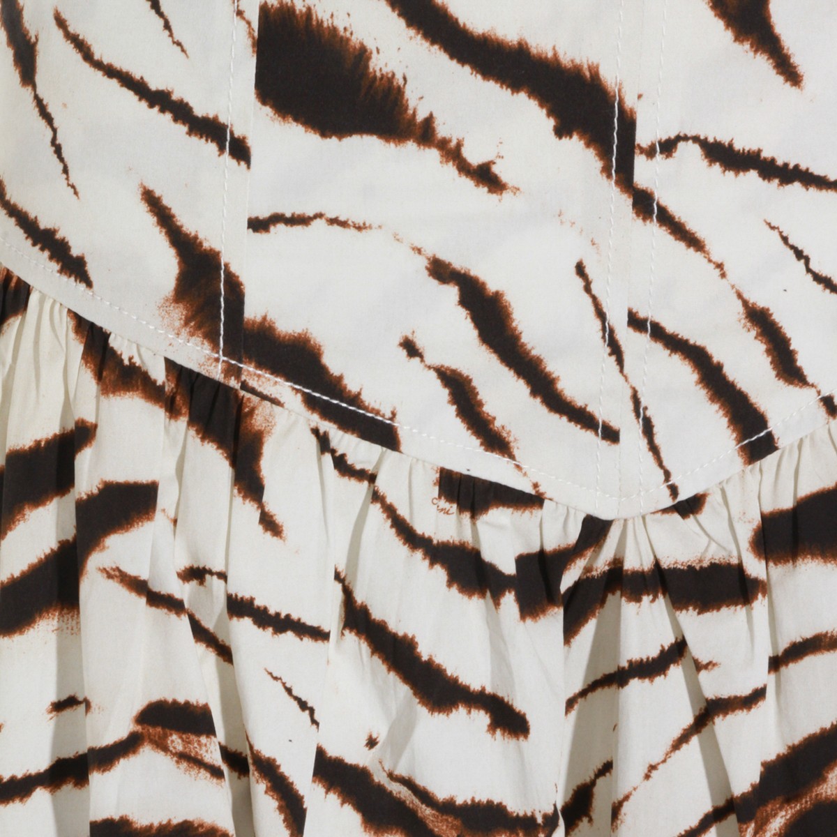 WHITE AND BROWN COTTON SKIRT