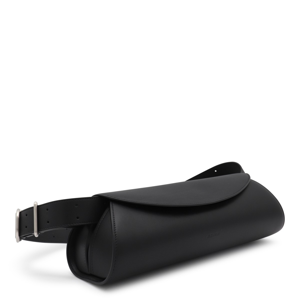 BLACK LEATHER CANNOLO GRANDE SHOULDER...