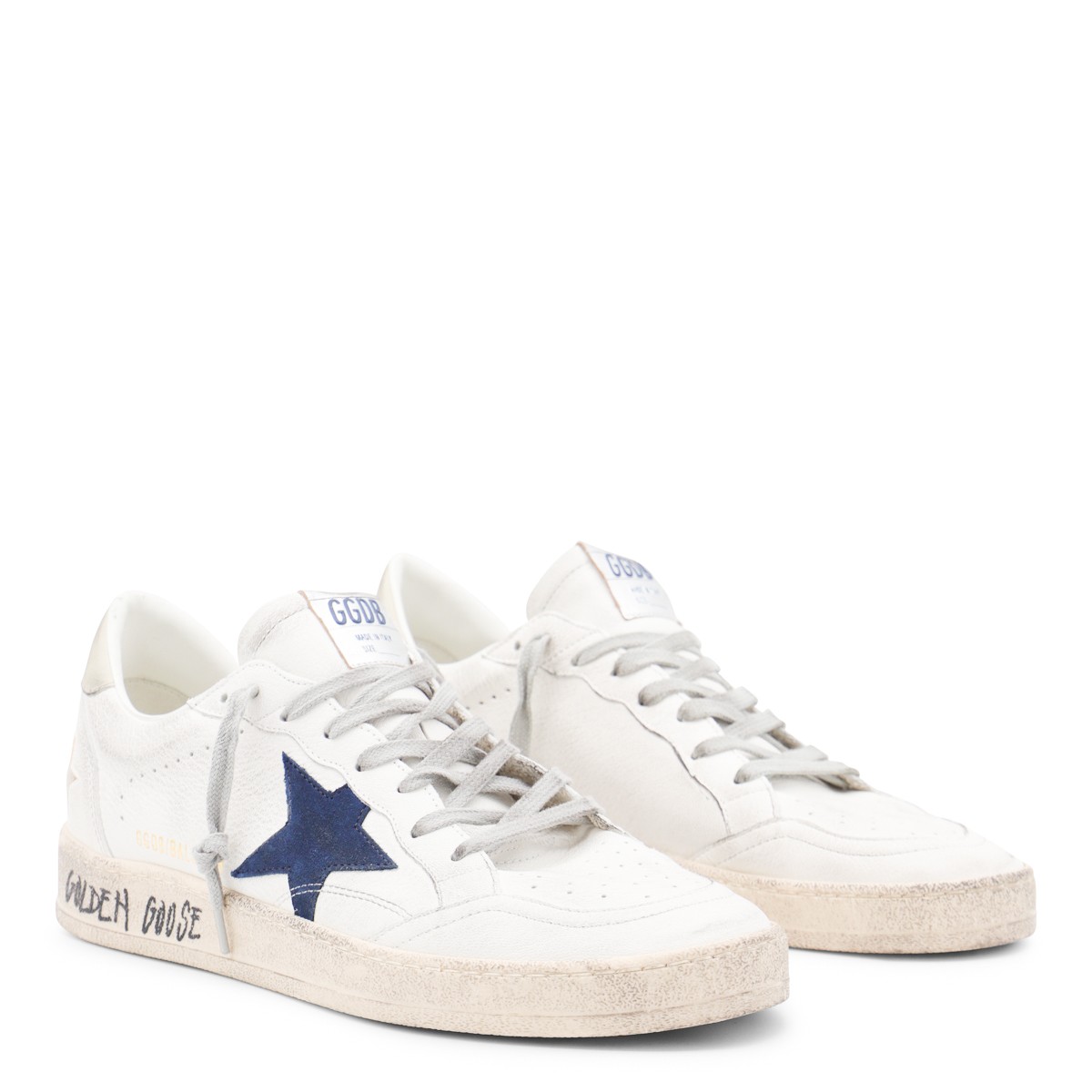 WHITE AND BLUE LEATHER BALL STAR...