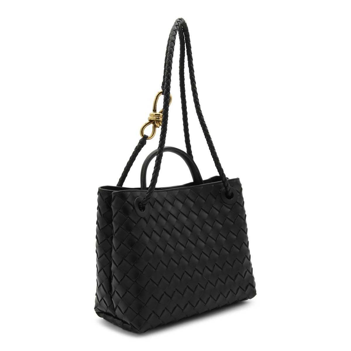 BLACK LEATHER ANDIAMO SMALL TOP...