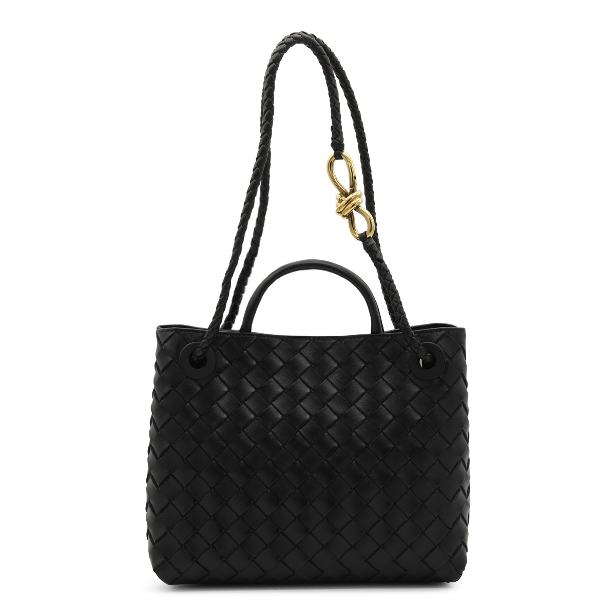 BLACK LEATHER ANDIAMO SMALL TOP...