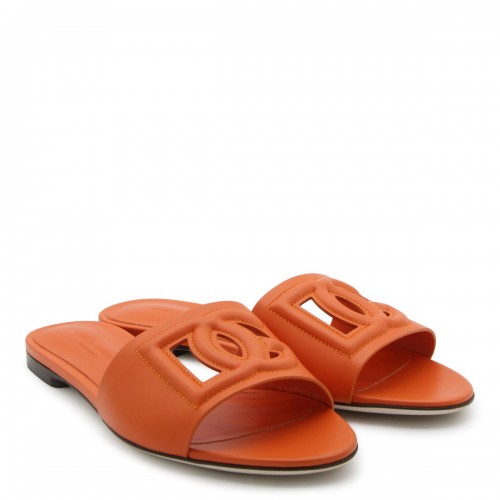 ORANGE LEATHER DG MILLENNIALS FLATS
