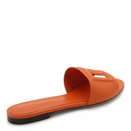 ORANGE LEATHER DG MILLENNIALS FLATS