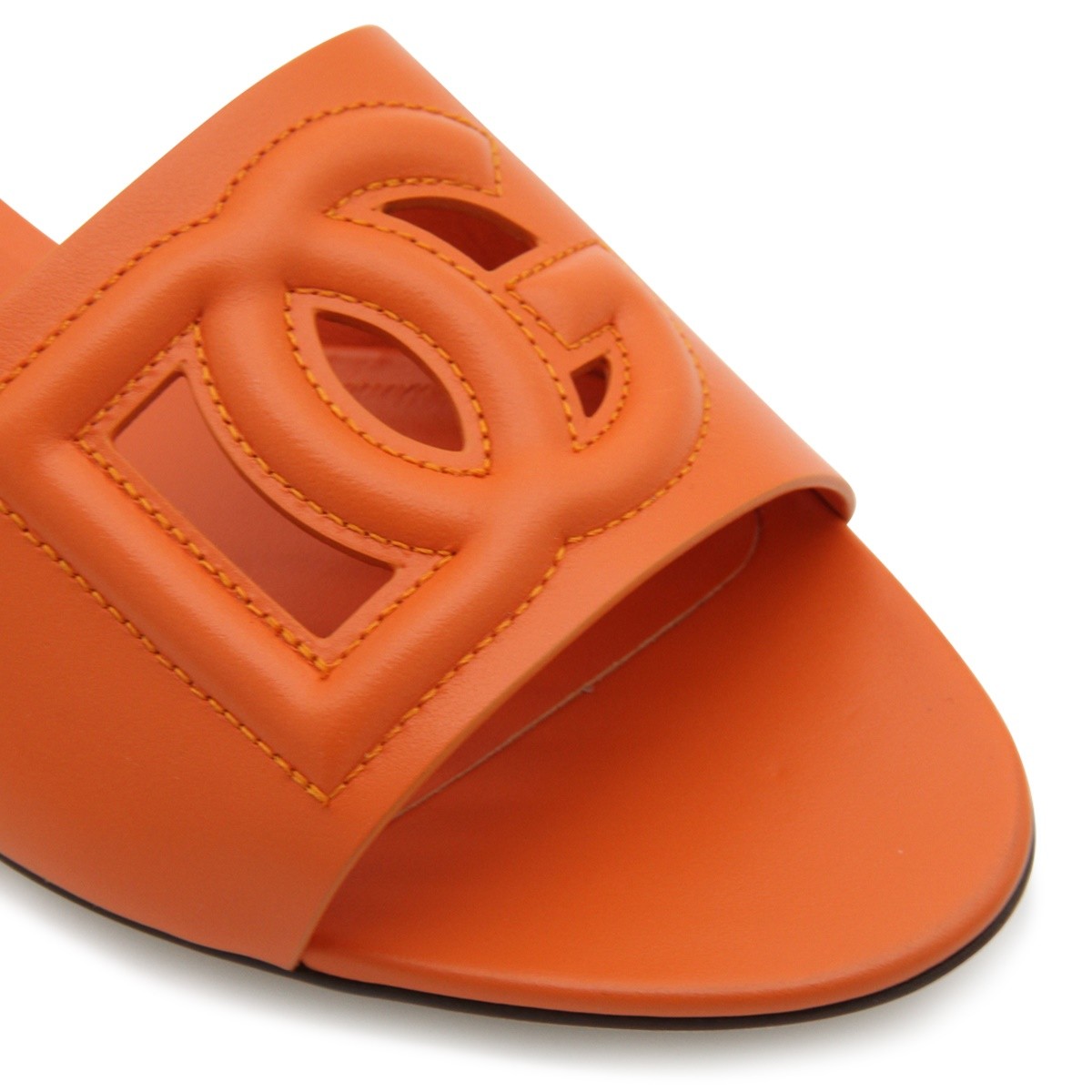 ORANGE LEATHER DG MILLENNIALS FLATS
