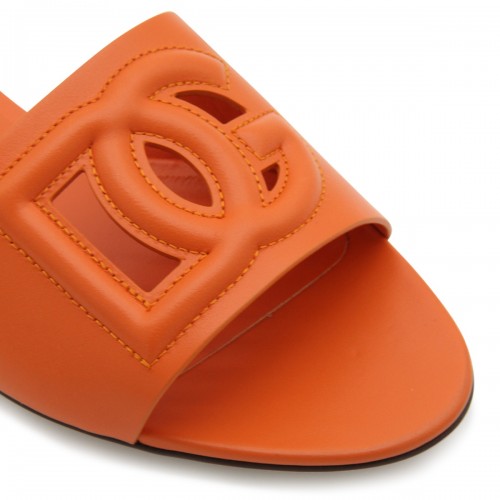ORANGE LEATHER DG MILLENNIALS FLATS