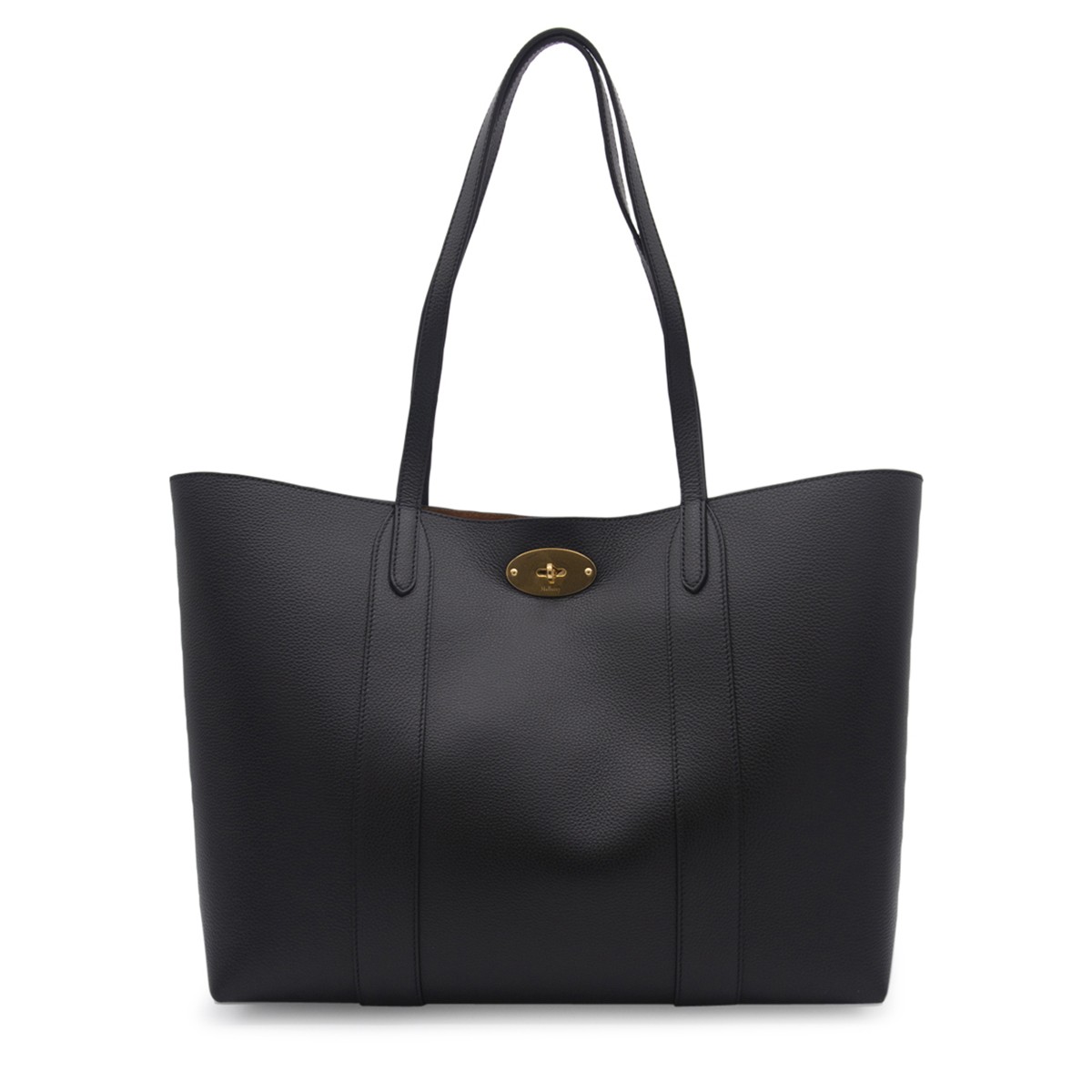 BLACK LEATHER TOTE BAG