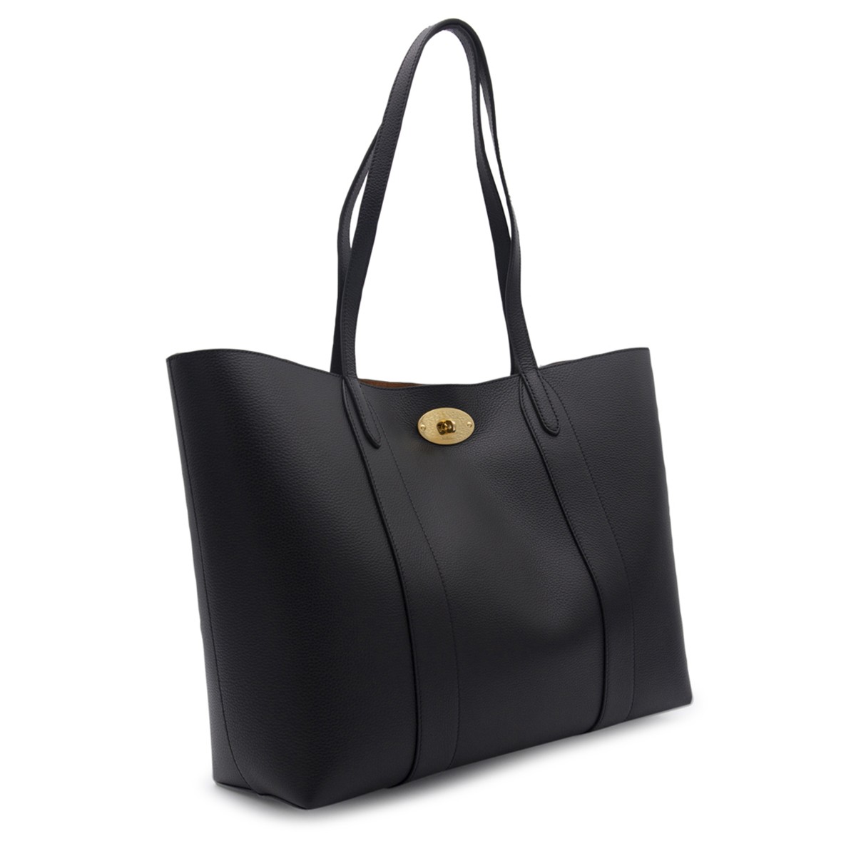 BLACK LEATHER TOTE BAG