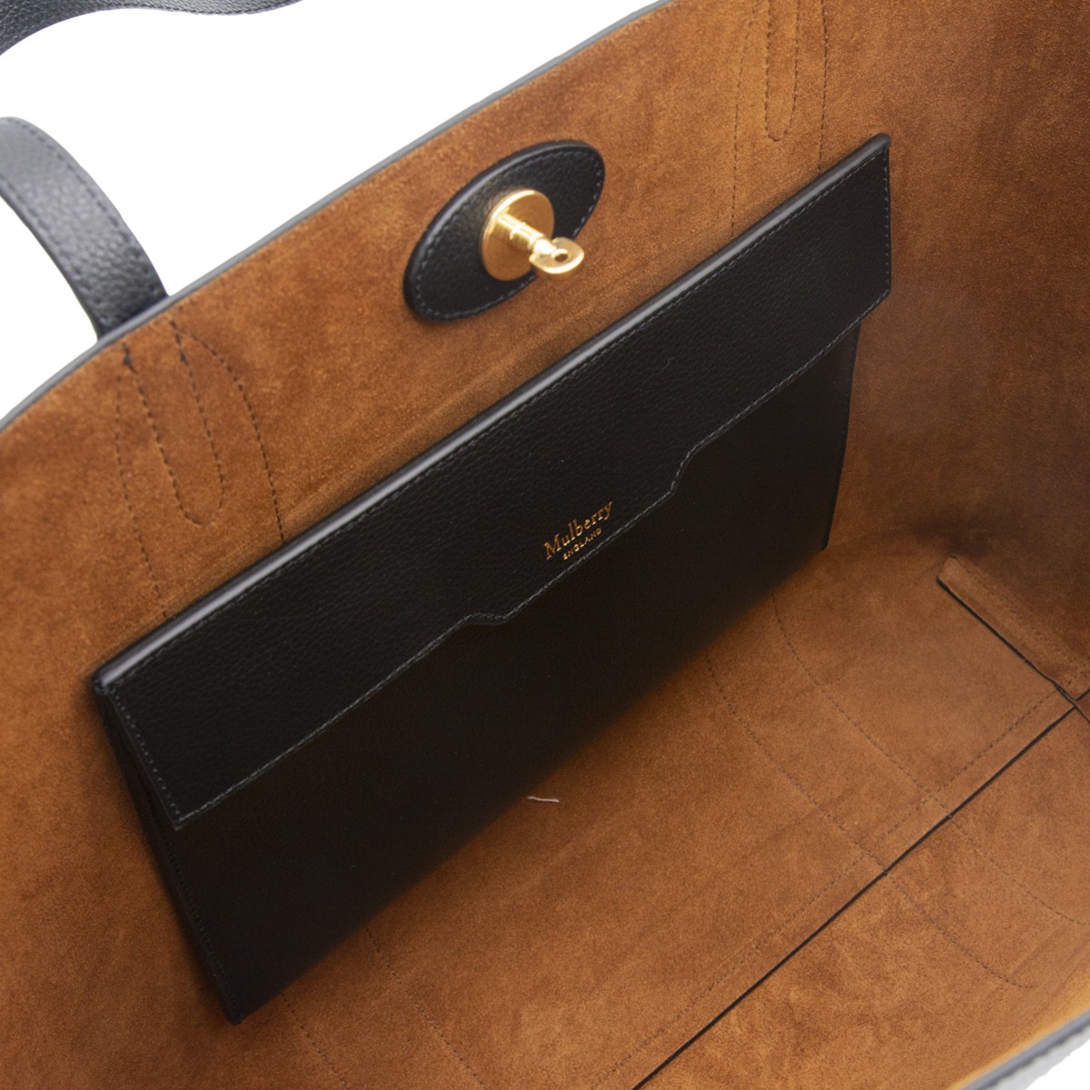 BLACK LEATHER TOTE BAG