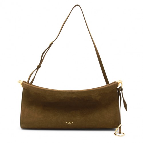 KHAKI LEATHER EAST WEST MEDIUM SHOULDER BAG