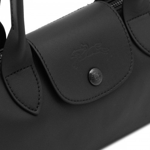 BLACK LEATHER LE PLIAGE XTRA M SHOULDER BAG