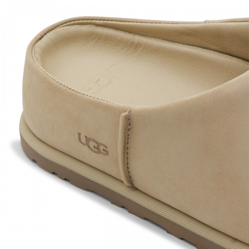 BEIGE LEATHER OTZO FLATS