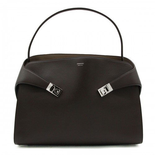 DARK BROWN LEATHER HUG SH M...