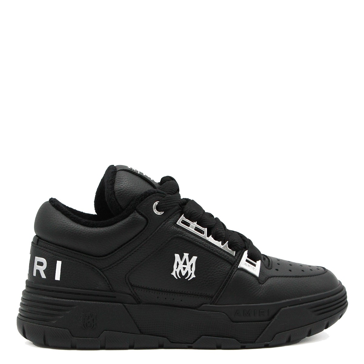 BLACK LEATHER METALLIC MA-1 SNEAKERS