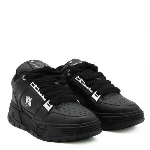 BLACK LEATHER METALLIC MA-1 SNEAKERS