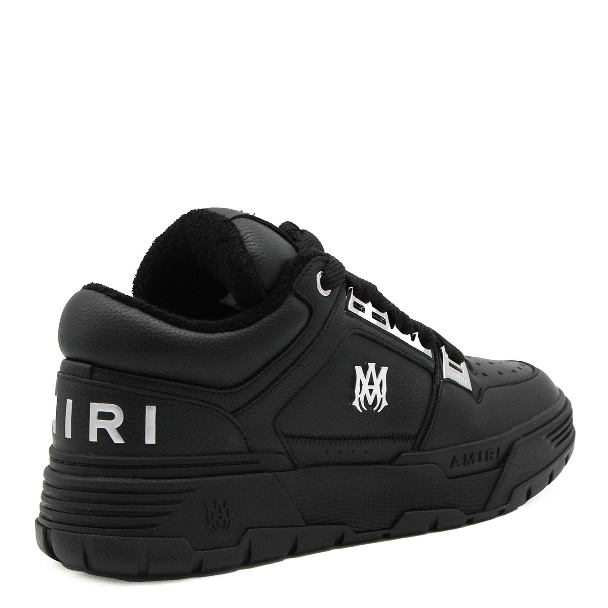 BLACK LEATHER METALLIC MA-1 SNEAKERS