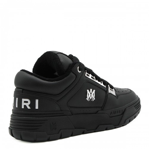 BLACK LEATHER METALLIC MA-1 SNEAKERS