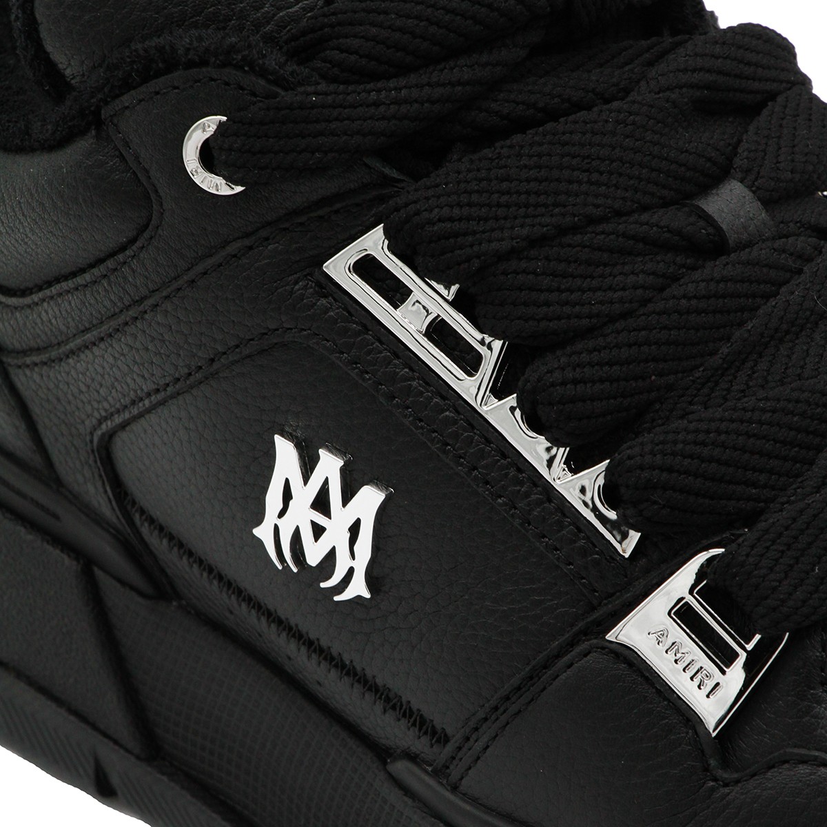 BLACK LEATHER METALLIC MA-1 SNEAKERS