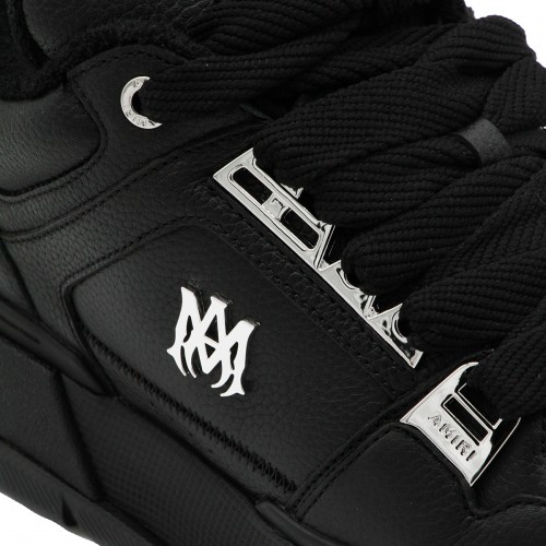 BLACK LEATHER METALLIC MA-1 SNEAKERS