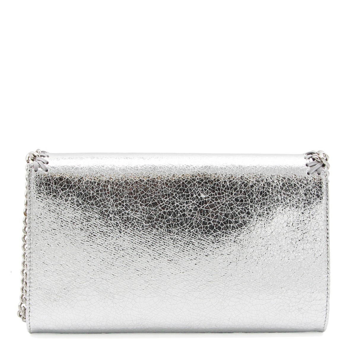 SILVER FAUX LEATHER FALABELLA MINI...