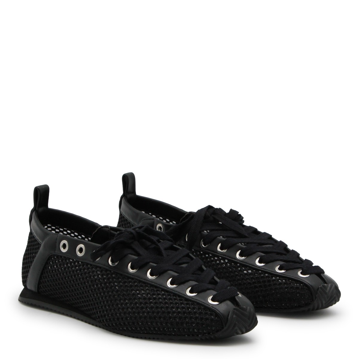 BLACK LEATHER FLATS