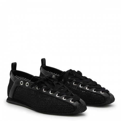 BLACK LEATHER FLATS