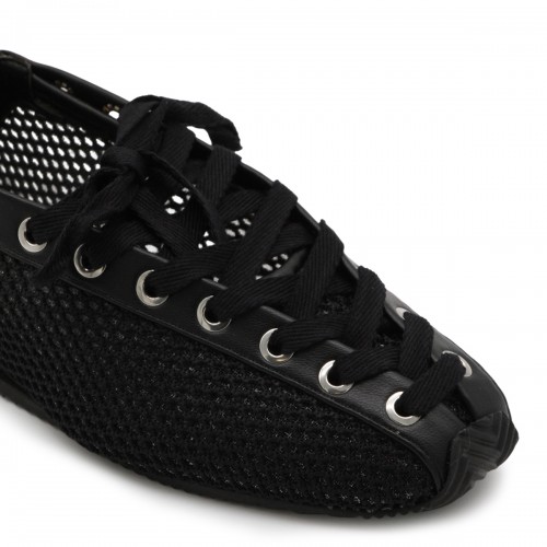 BLACK LEATHER FLATS