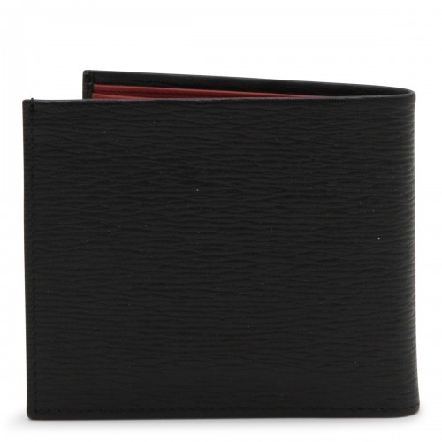BLACK LEATHER GANCINI BIFOLD WALLET