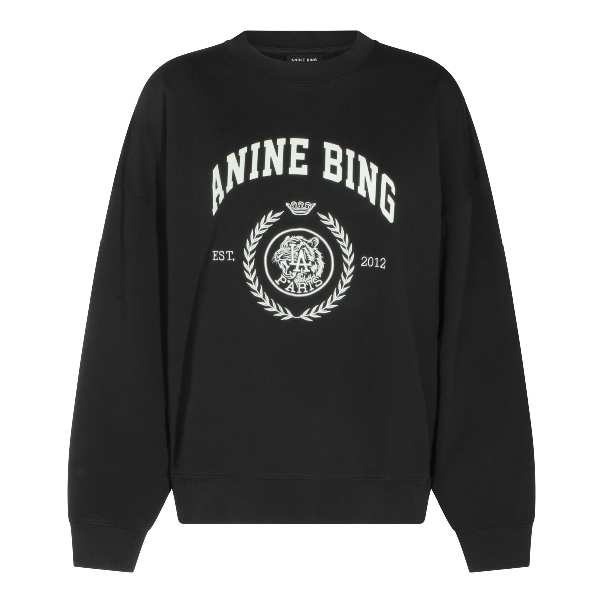 BLACK COTTON MILES COLLEGIATE SWEATSHIRT