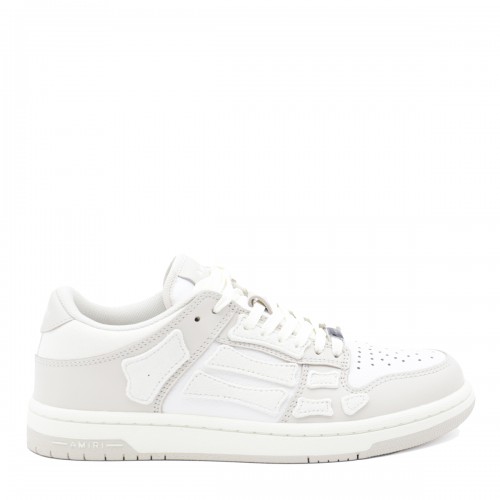 WHITE AND GREY LEATHER...