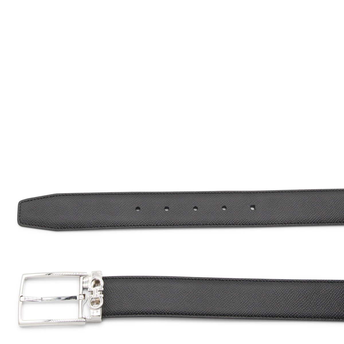 BLACK LEATHER GANCINI BELT