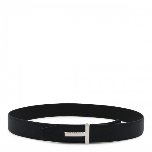 BLACK AND NAVY LEATHER BELT