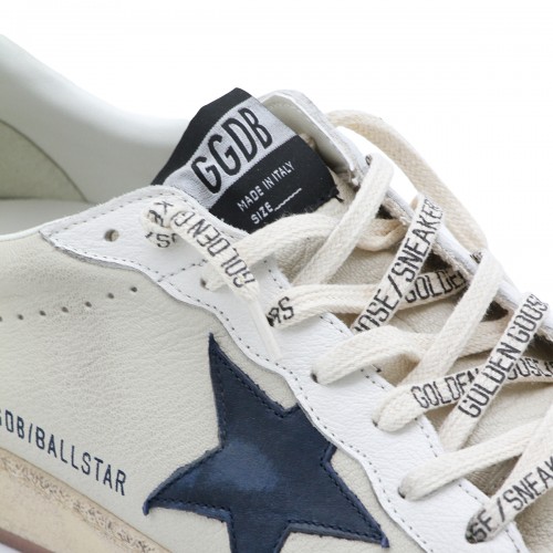 WHITE AND BROWN LEATHER BALL STAR SNEAKERS
