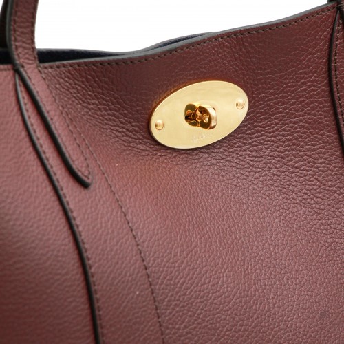 BURGUNDY LEATHER TOTE BAG