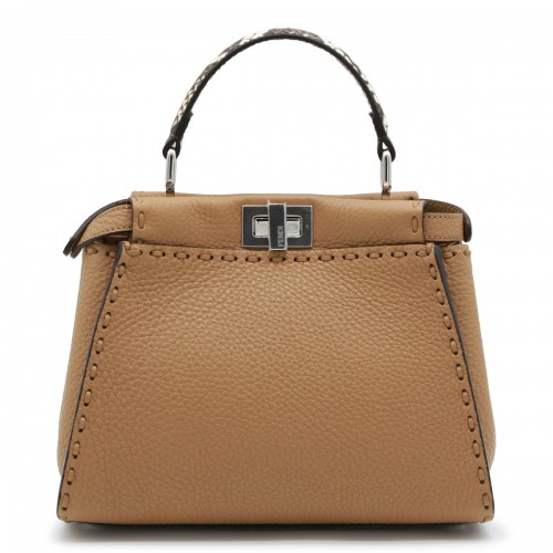 BEIGE LEATHER PEKABOO ISEEU TOP HANDLE BAG