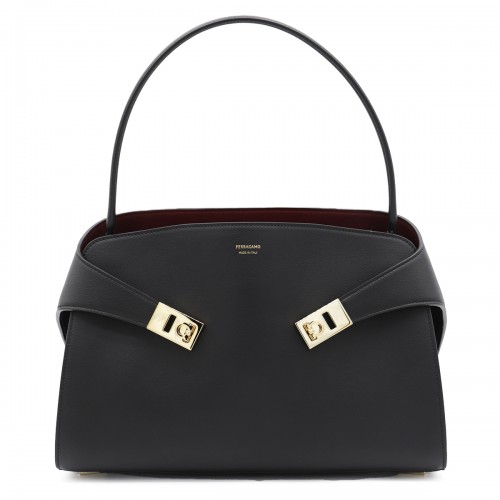 BLACK LEATHER HUG S TOP...
