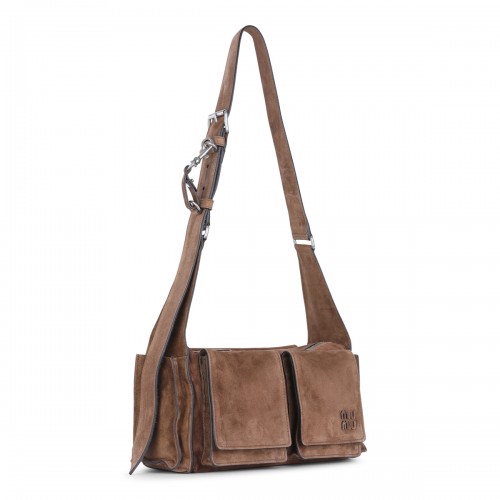 BROWN LEATHER UTILITAIRE SHOULDER BAG