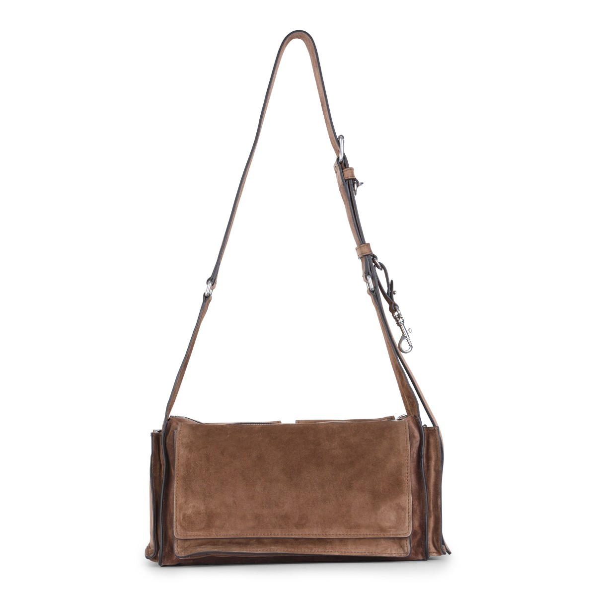BROWN LEATHER UTILITAIRE SHOULDER BAG