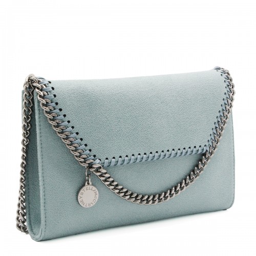 LIGHT BLUE FAUX LEATHER FALABELLA SHOULDER BAG