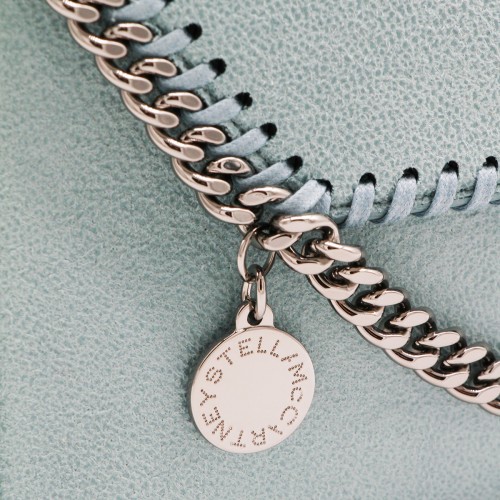LIGHT BLUE FAUX LEATHER FALABELLA SHOULDER BAG