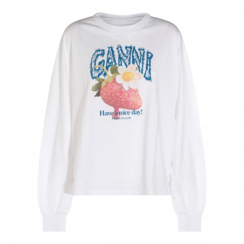 WHITE COTTON SWEATSHIRT
