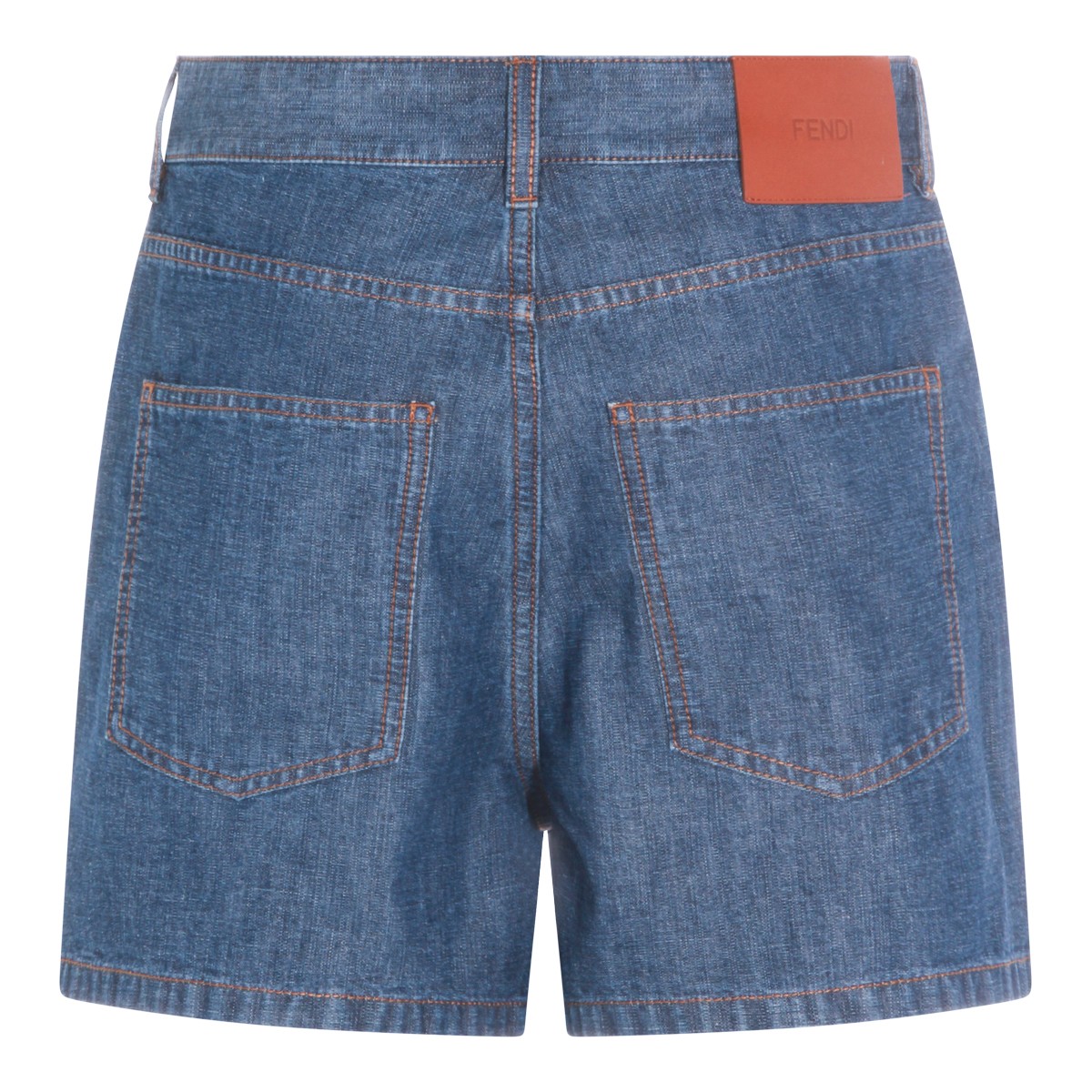 BLUE COTTON DENIM SHORTS
