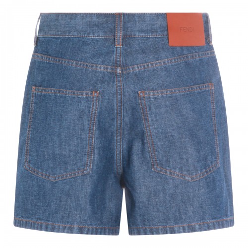 BLUE COTTON DENIM SHORTS