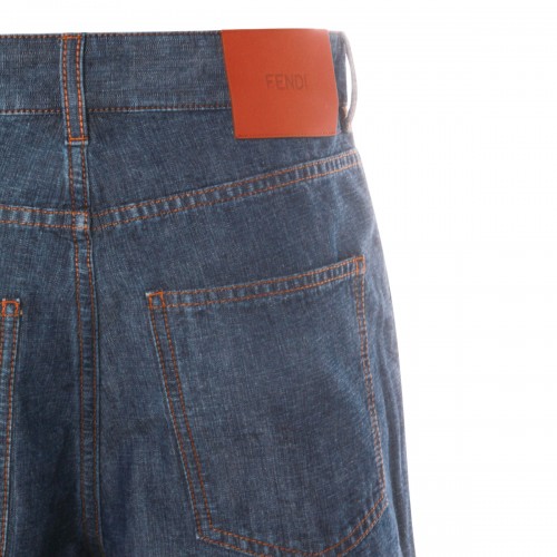 BLUE COTTON DENIM SHORTS