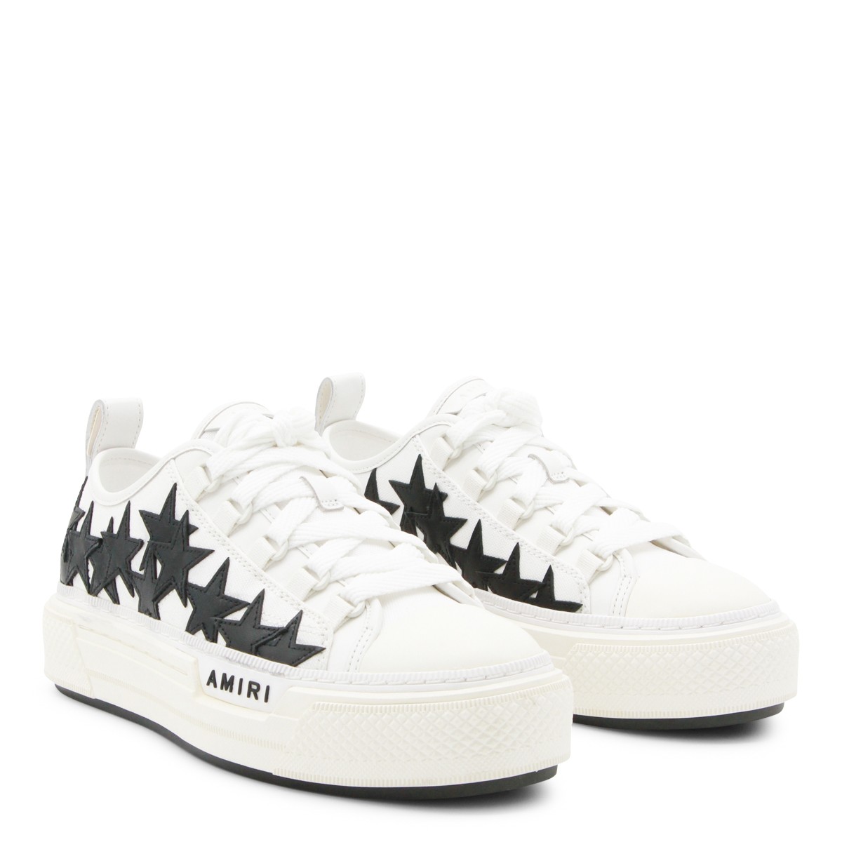 WHITE AND BLACK LEATHER STARS COURT...