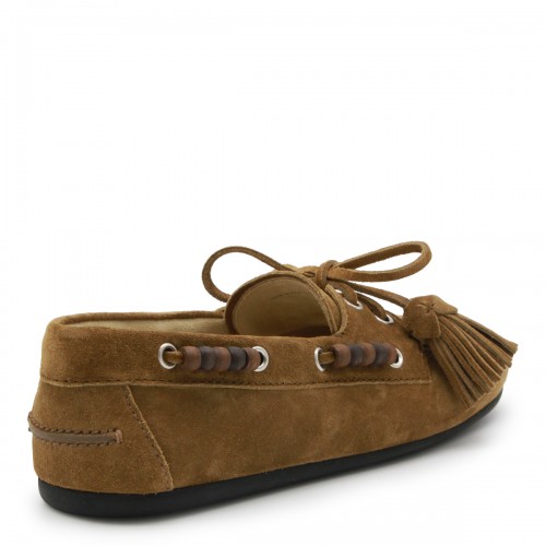 GREEN OLIVE LEATHER LOAFERS